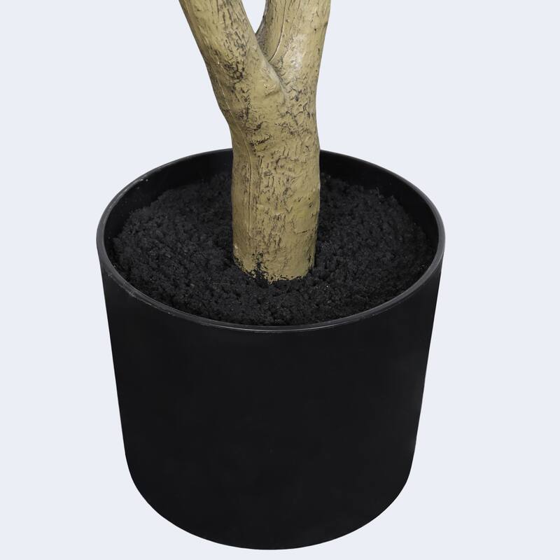 6" Artificial Olive Tree in Plastic Black Pot, 1pc/set