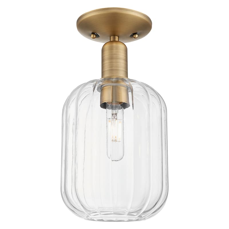 Innovations Lighting 716-1C-G460-7CL Preston 7" Wide Semi-Flush - Brushed Brass