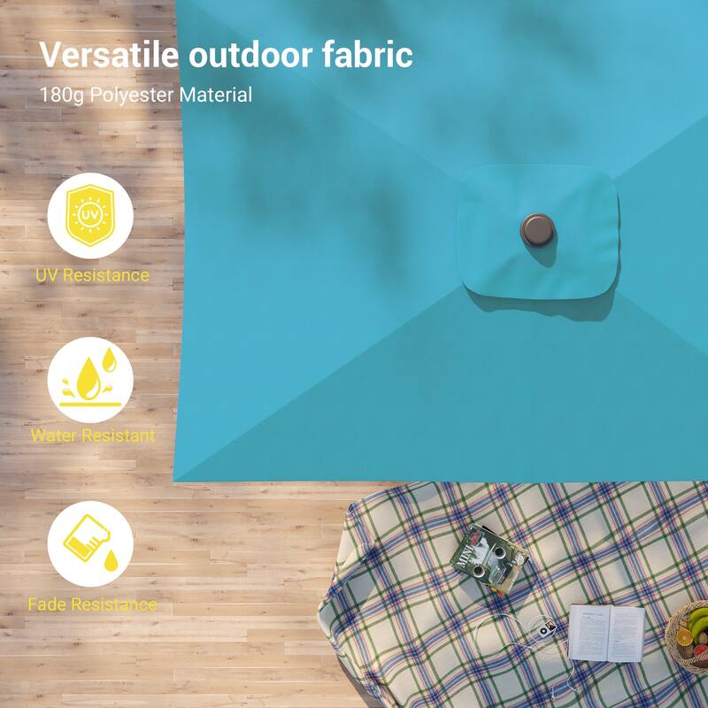 BONOSUKI 6x9FT Patio Market Umbrellas Table Umbrella with Tilt Button