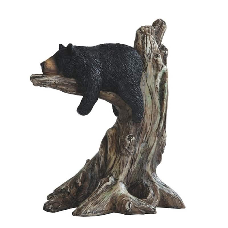 Q-Max 9"H Black Bear Sleeping in Tree Figurine