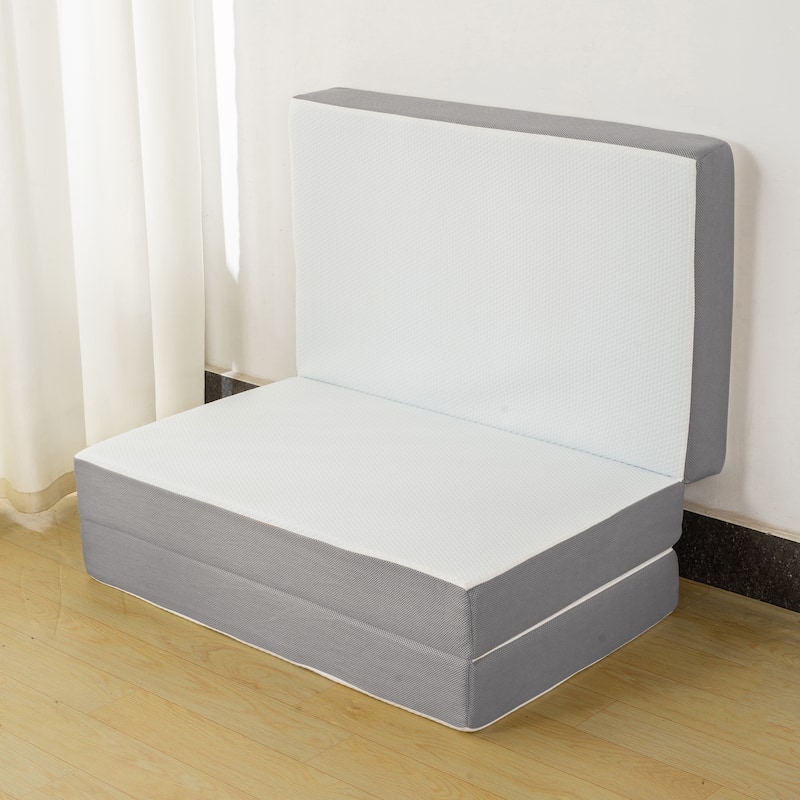 Folding Mattress, 3", 4" & 5" Gel Memory Foam Portable Tri-fold Mattress.