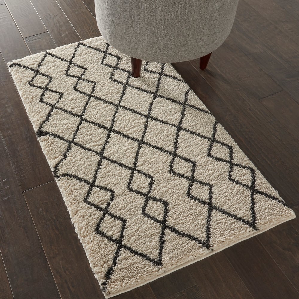 Nourison Geometric Moroccan Boho Shag Area Rug