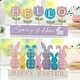 preview thumbnail 4 of 16, Glitzhome Easter Wooden/Metal Tulips/Bunny Family Spring Theme Table Decor