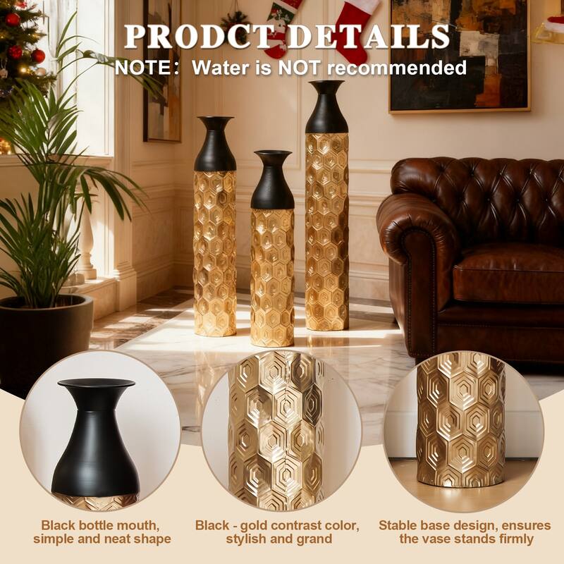 Hand-Woven PVC Rattan Floor Vase