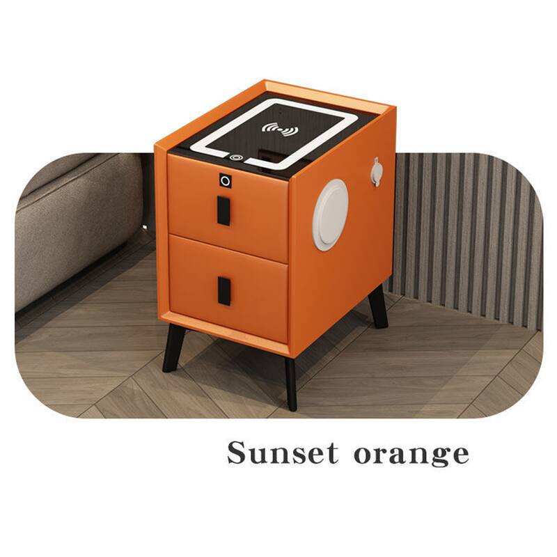Sunset Orange Smart Nightstand with Wireless Charging