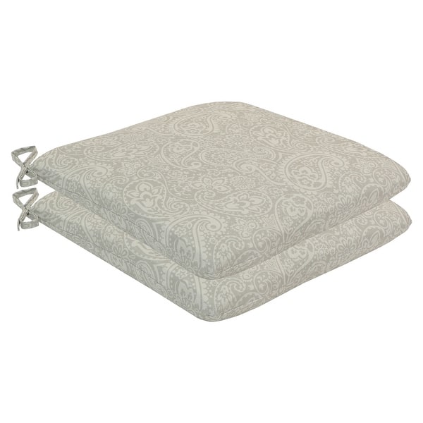 slide 2 of 4, Decor Therapy Outdoor Patio Printed Seat Pad in Tan Paisley (2-Pack)