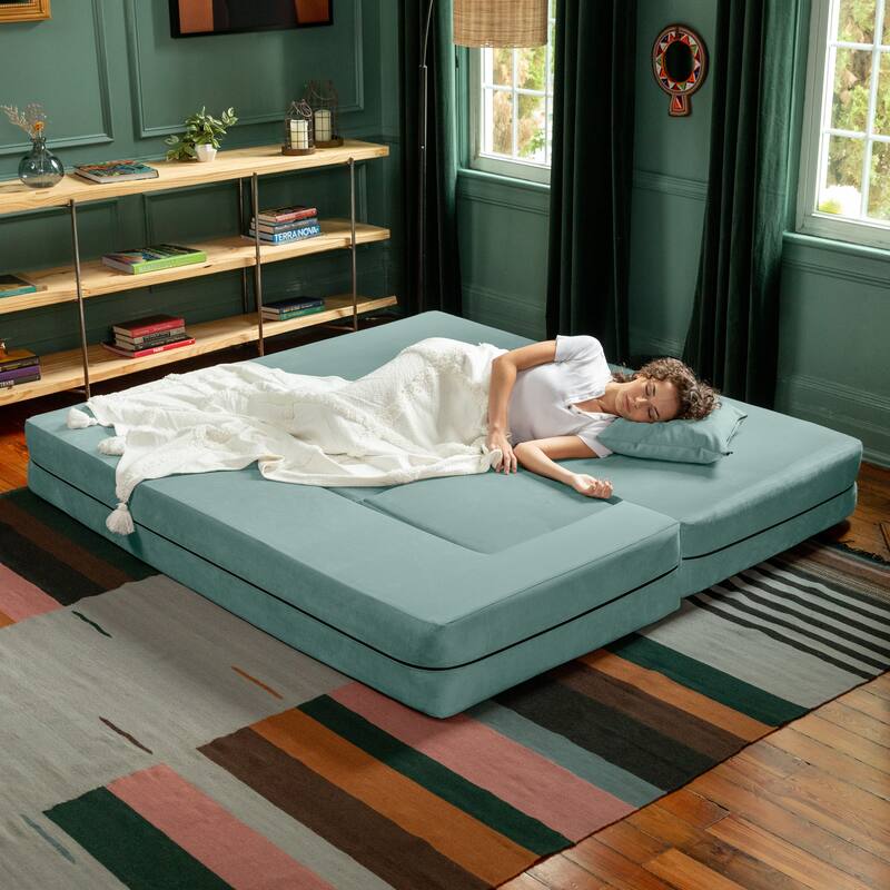 Porch & Den California King Convertible Sleeper Sofa and Ottomans