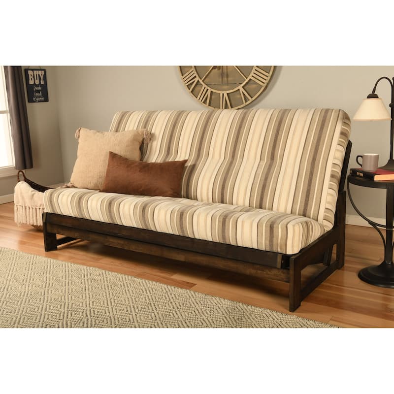 Somette Aspen Reclaim Mocha Futon Set with Parma Gray Mattress