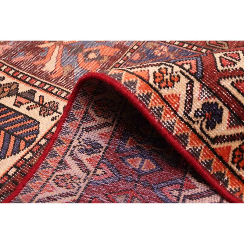 ECARPETGALLERY Hand-knotted Kayseri Vintage Dark Red Wool Rug - 6'6 x 9'9