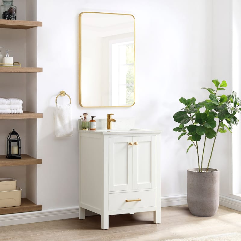 Shannon 24" Single Vanity with Composite Stone Countertop & Mirror