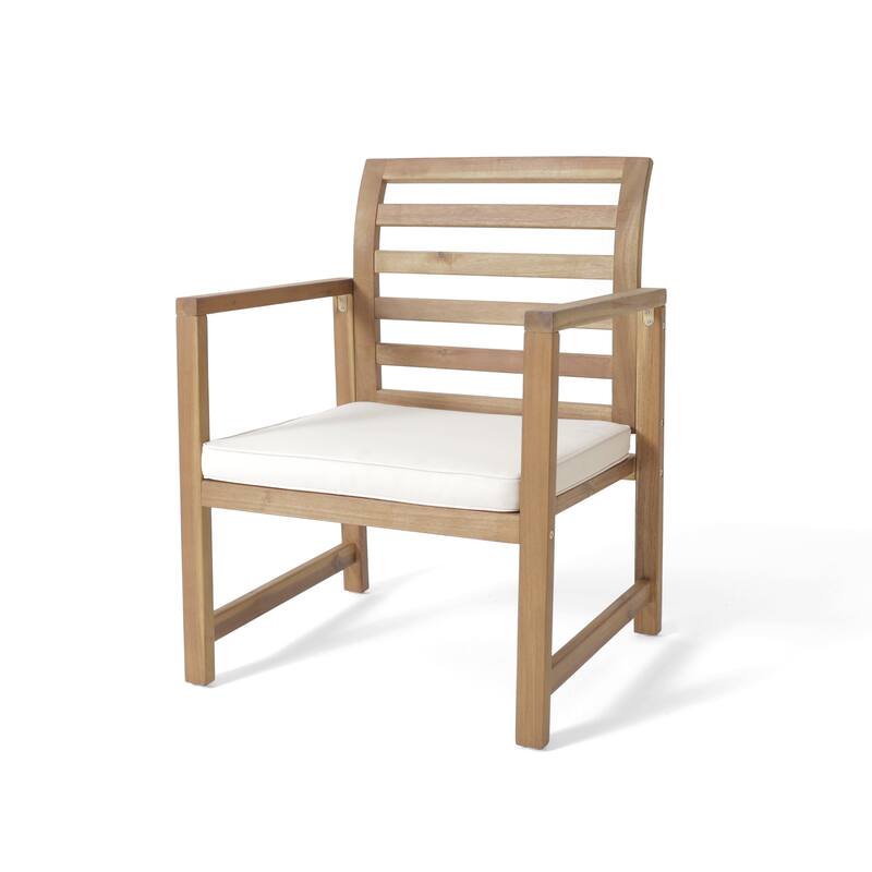 Outdoor Acacia Wood Club Chairs, 2-Pcs Set, Natural Stained
