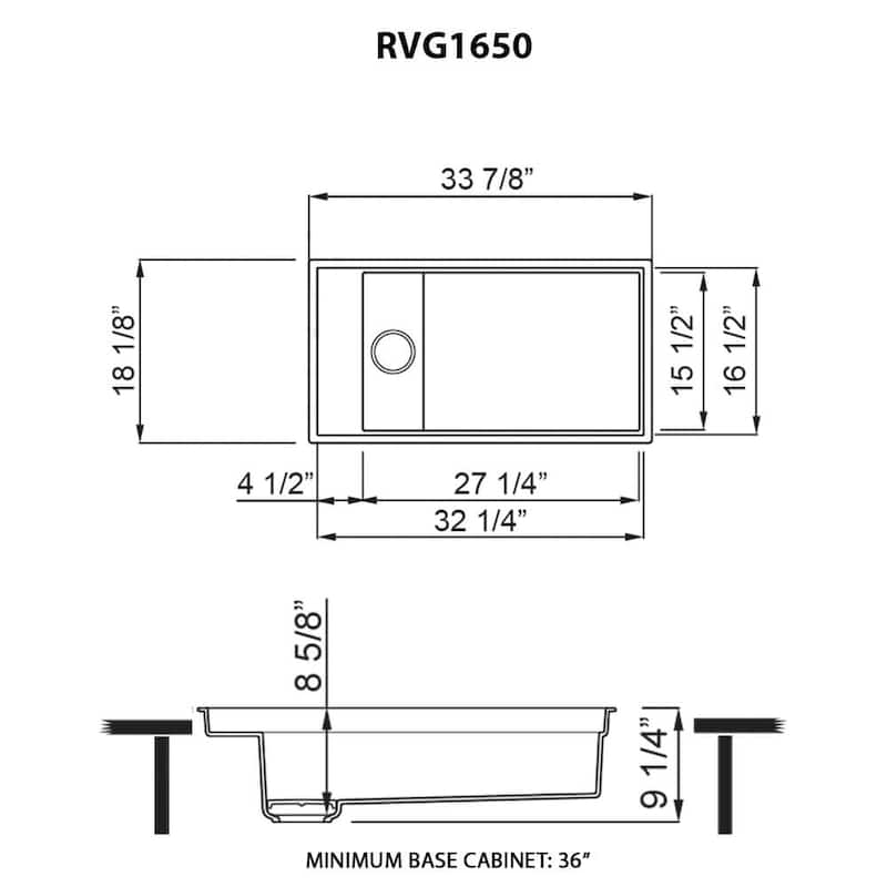 Ruvati 18 x 34 inch Granite Composite Workstation Kitchen Sink Dual Mount - White - RVG1650WH