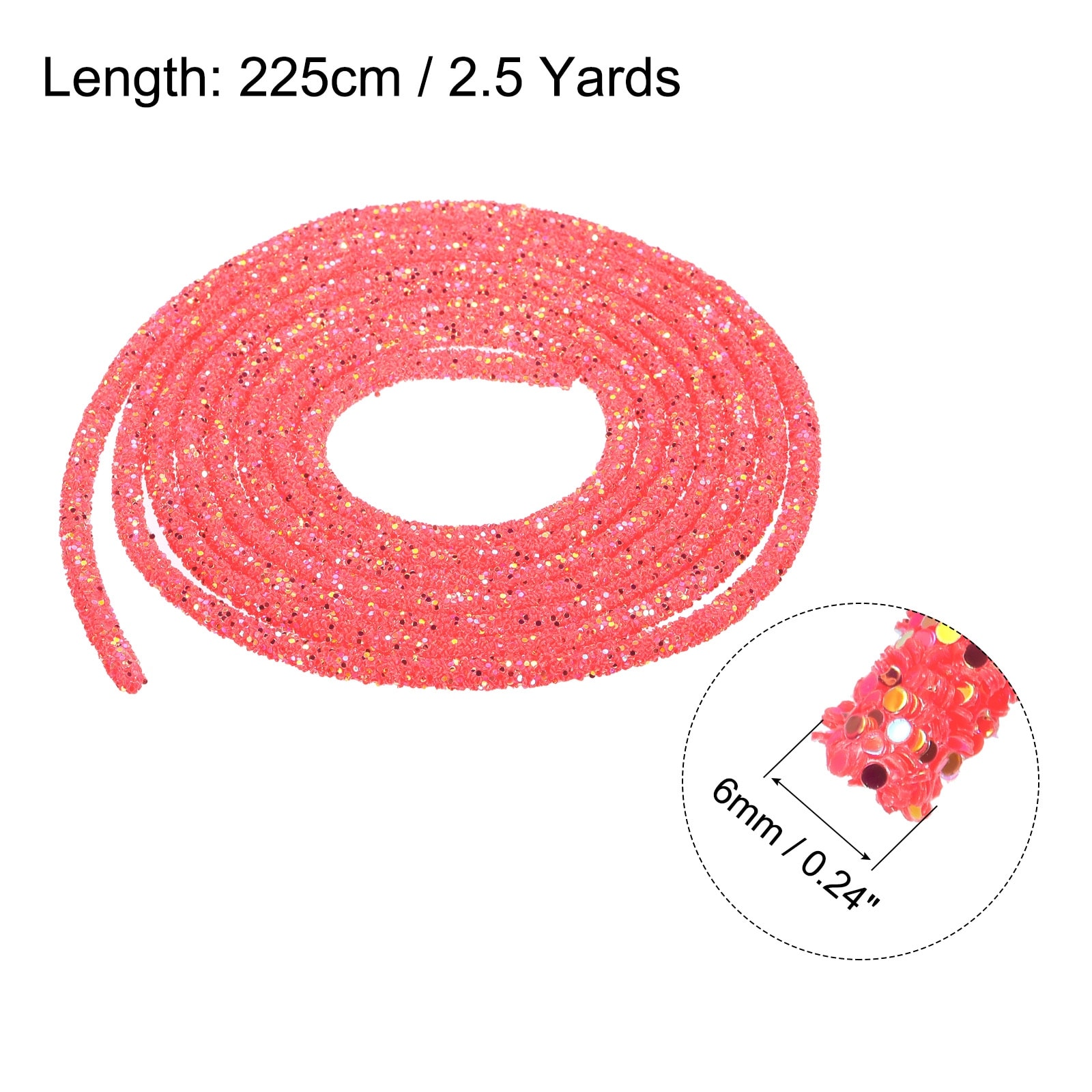 Sequins Rope Sequins Rhinestone Tube Cord for DIY Wedding Dresses Costume Clothing Shoes Jewelry Accessory