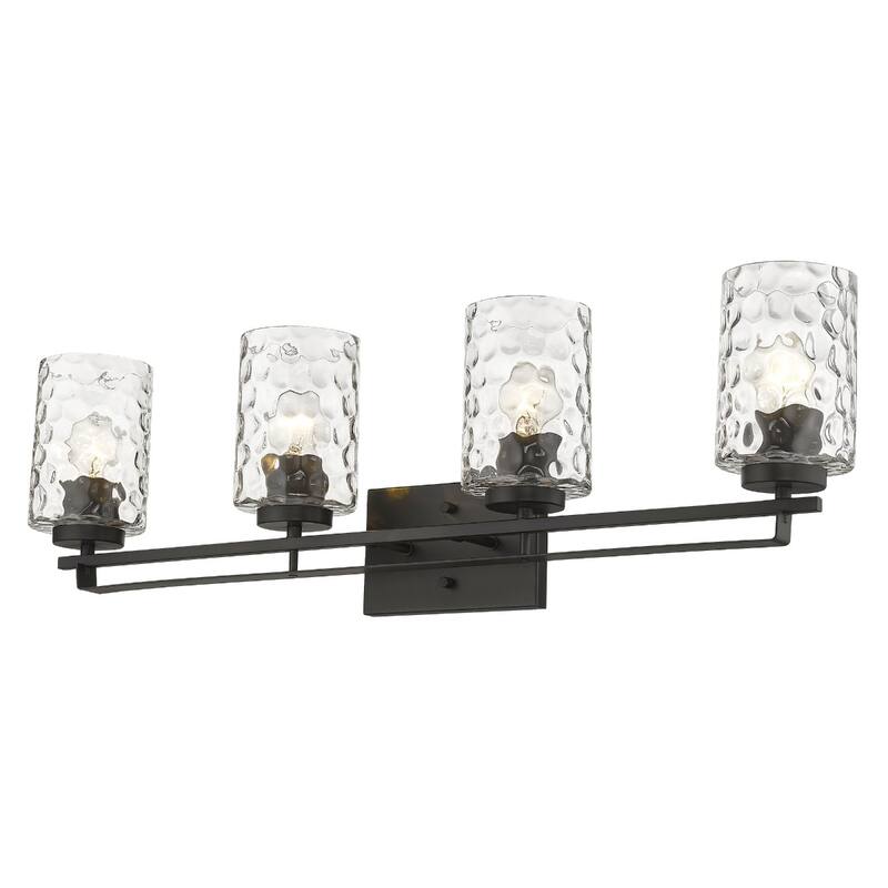 120 Voltage Transitional Flush Mount Vanity Light with Clear Glass Shade and Dimmable Hardwired Fixture - 4 - Bronze