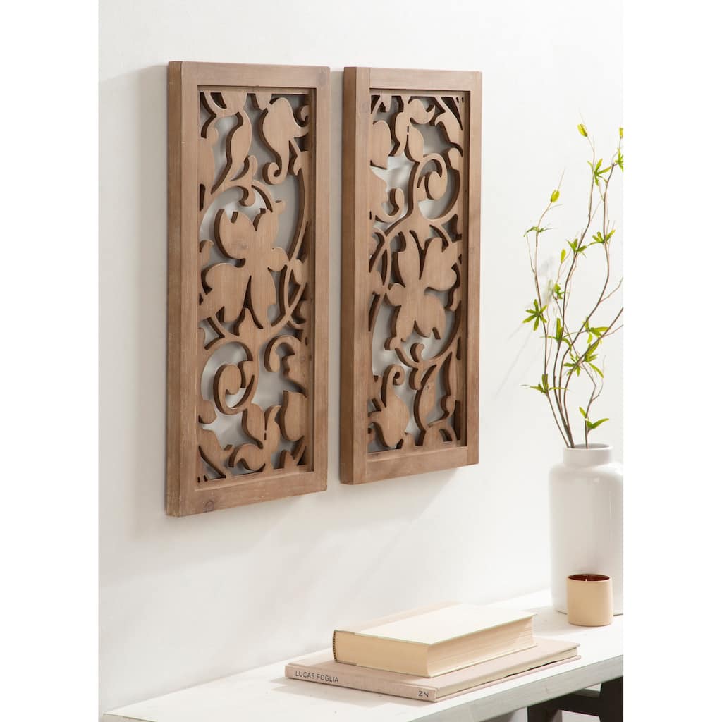 Kate and Laurel Lynnea Wall Art Plaque Set