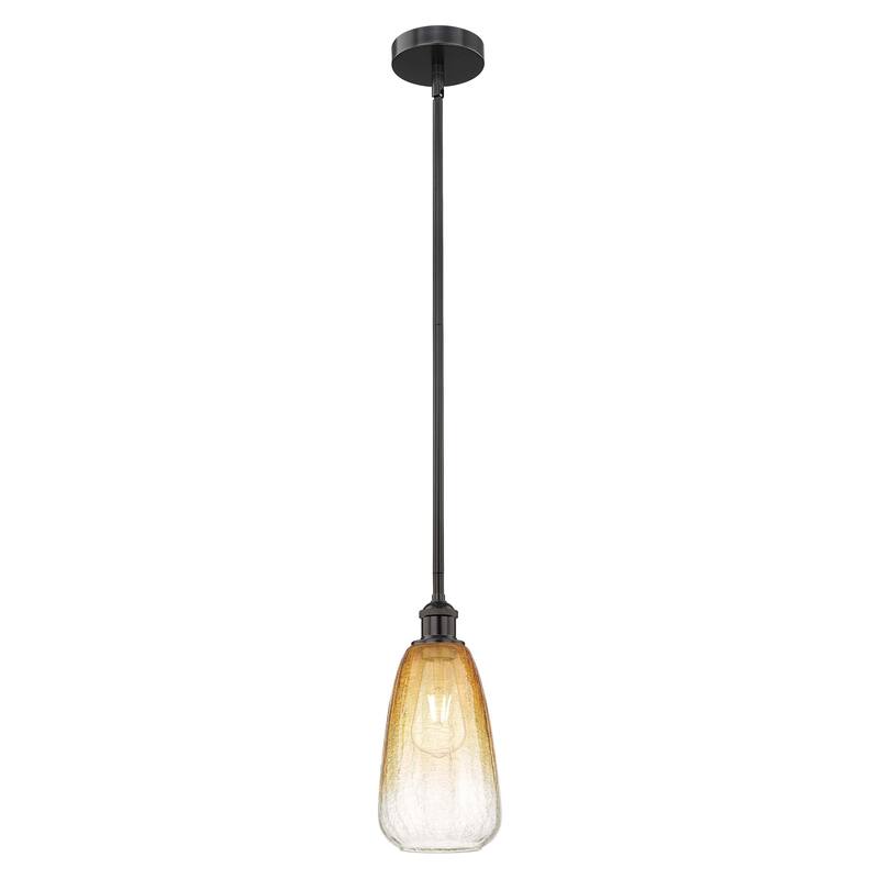 Innovations Lighting Endless Possibilities Edison - Brookhaven Almond - 1 Light 6" Stem Hung Mini Pendant - Matte Black/Amber