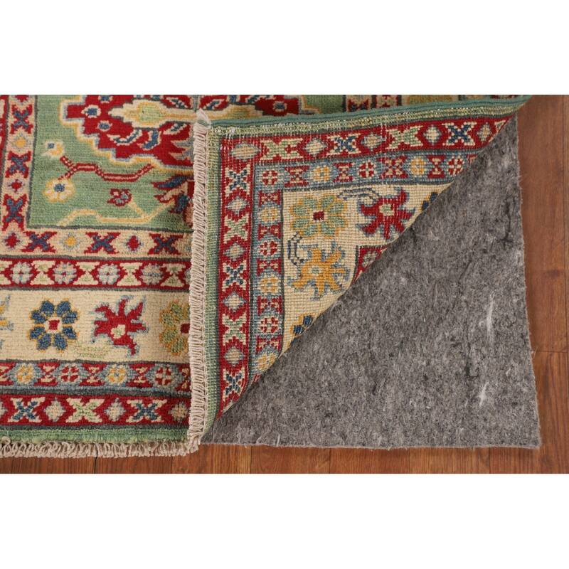 Light Green Kazak Oriental Rug Handmade Traditional Wool Carpet - 2'7" x 3'10"