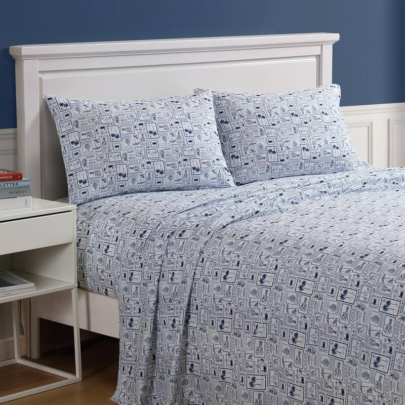 Nautica Printed Cooling Bed Sheet Sets