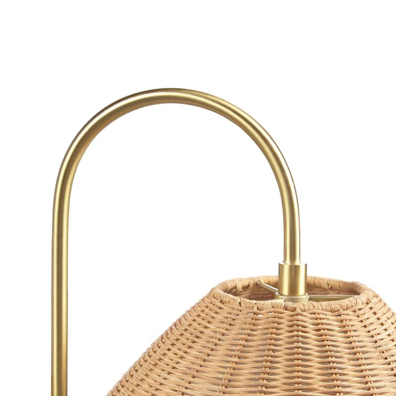 INK+IVY Laguna Gold Rattan Weave Shade Wall Sconce