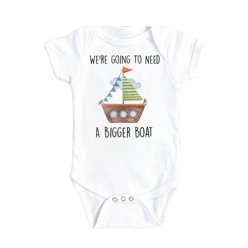 Bigger Sailboat - Baby Boy Girl Clothes Infant Bodysuit Funny Cute Newborn - White - 3-6M