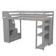 preview thumbnail 38 of 40, Twin Size Loft Bed with 4 Storage Drawers and Stairs