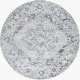 preview thumbnail 14 of 12, Livabliss Lillian Transitional Medallion Machine Washable Area Rug Blue/Grey - Round - 6' 7" x 6' 7"