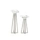 preview thumbnail 4 of 6, White Stainless Steel Glam Candle Holder (Set of 2) - 4 x 4 x 13