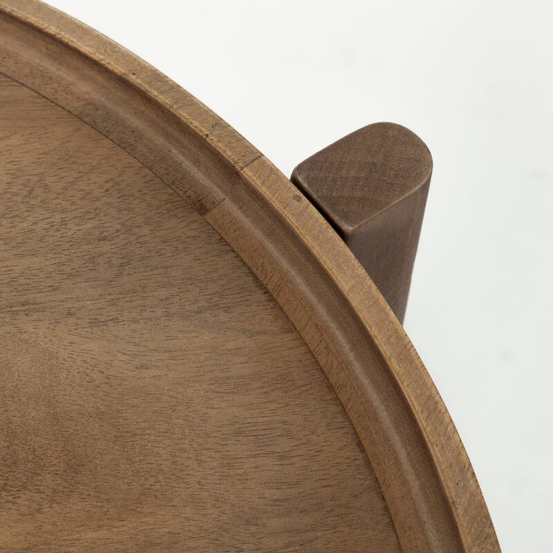 Cleaver I Medium Brown Solid Wood Round Accent Table