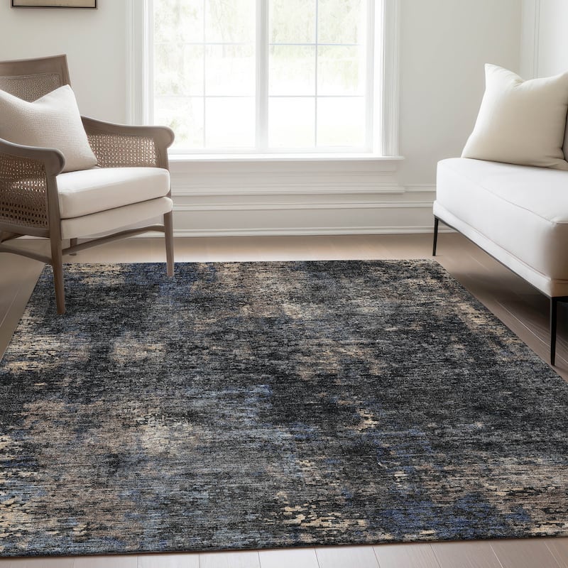 Machine Washable Indoor/ Outdoor Chantille Contemporary Abstract Rug