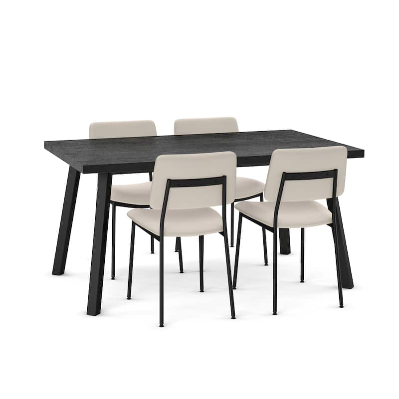 Amisco Sullivan Upholstered Dining Chair with Open Back and Metal Legs