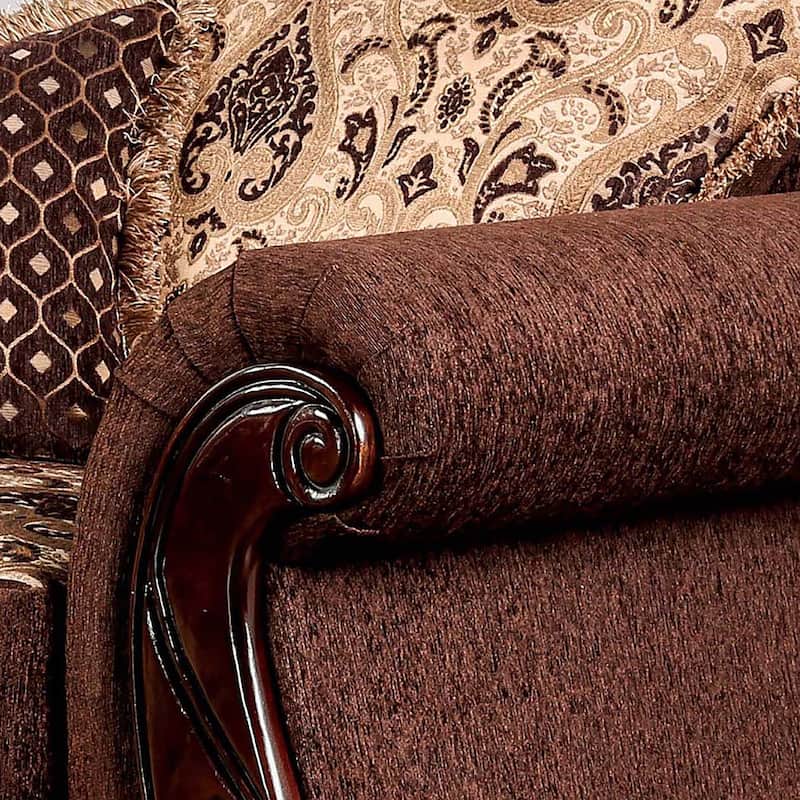 Fova Traditional Fabric Upholstered Armchair by Furniture of America