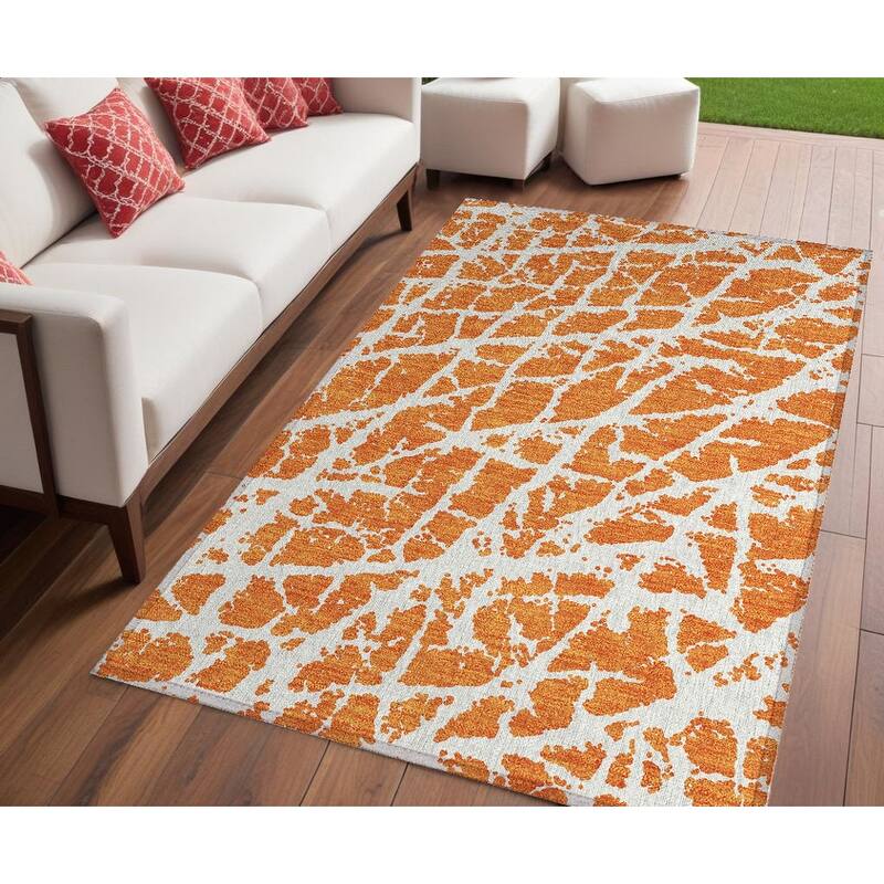 Nalu Artistic Abstract Weather Resistant Classic Meets Modern Outdoor Rug