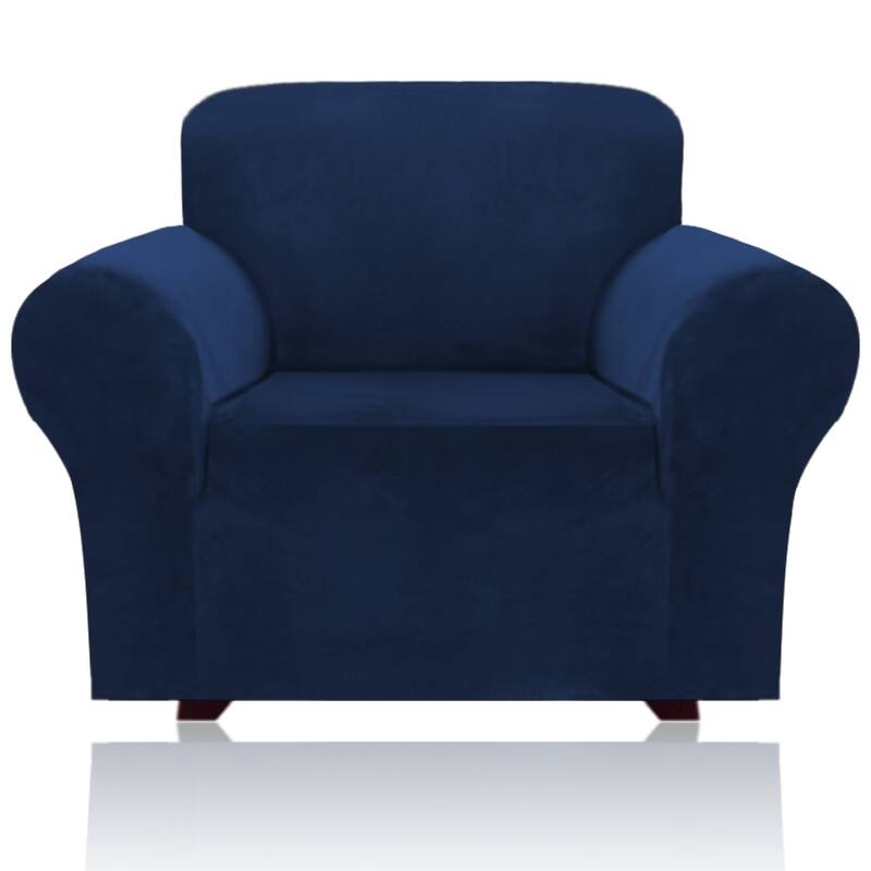 1-Piece Stretch Velvet Plush Sofa Slipcover
