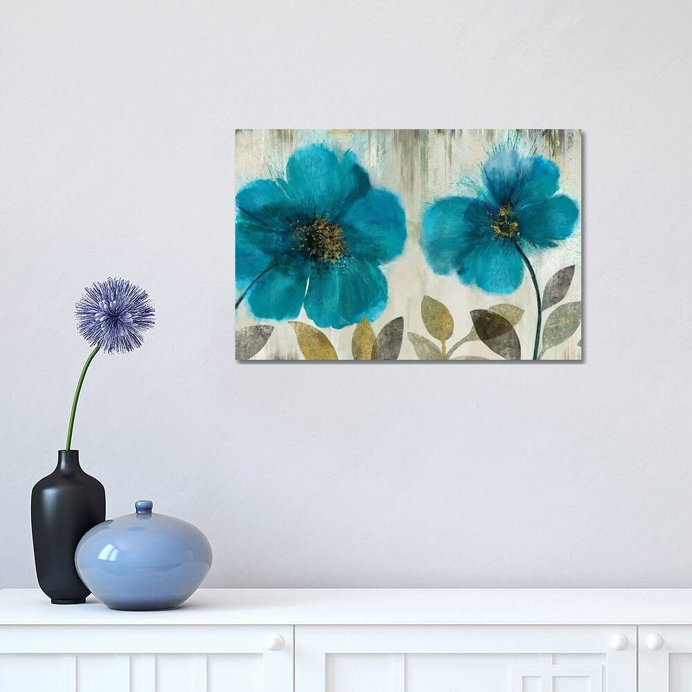iCanvas "Teal Flowers" by Asia Jensen Canvas Print