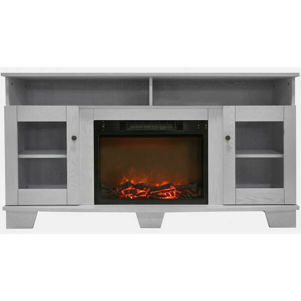 Cambridge Cam6022 1wht Savona White Fireplace Mantel With Electronic Fireplace Insert