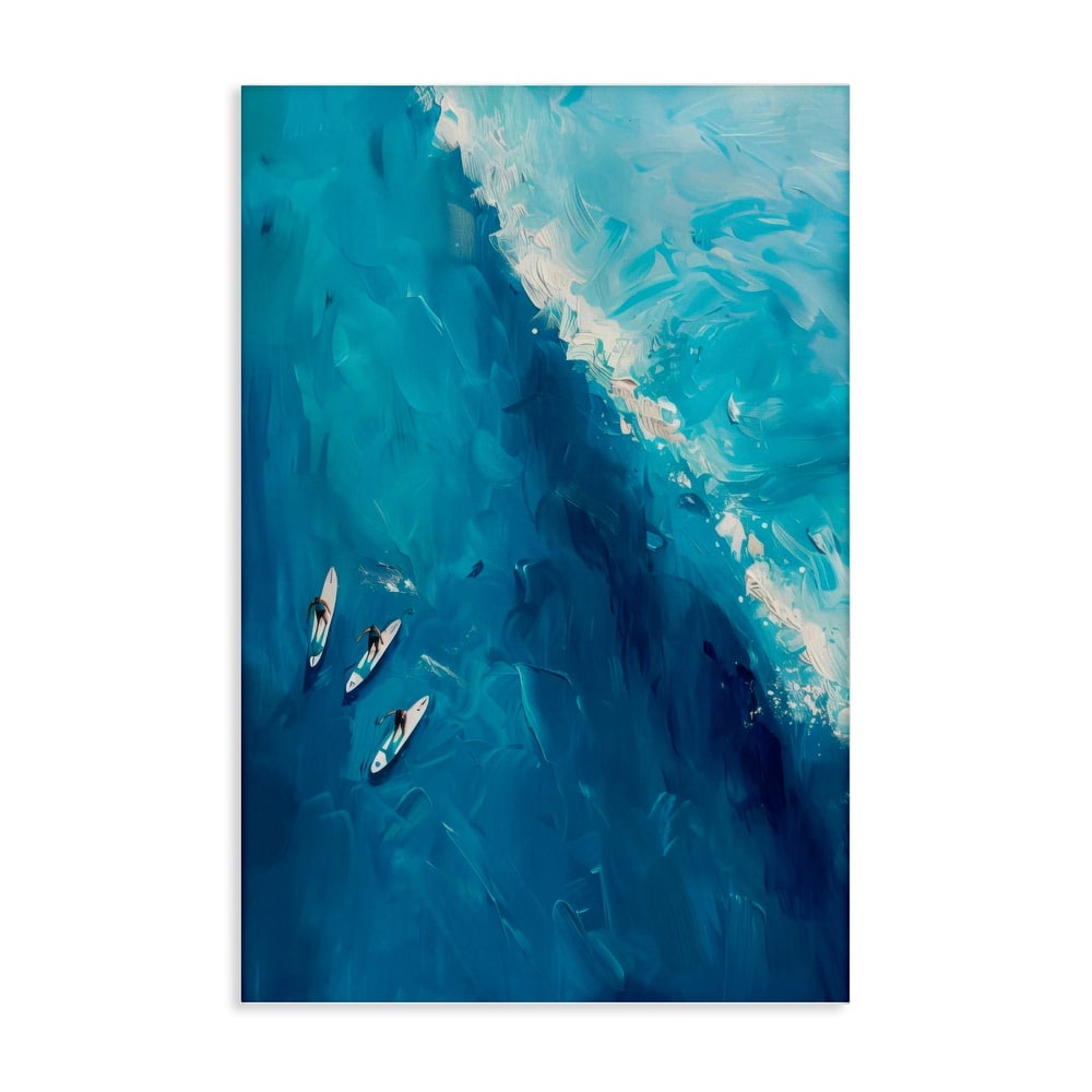 Stupell Surfers & Wave Aerial View Canvas Wall Art Design By LSR Design Studio