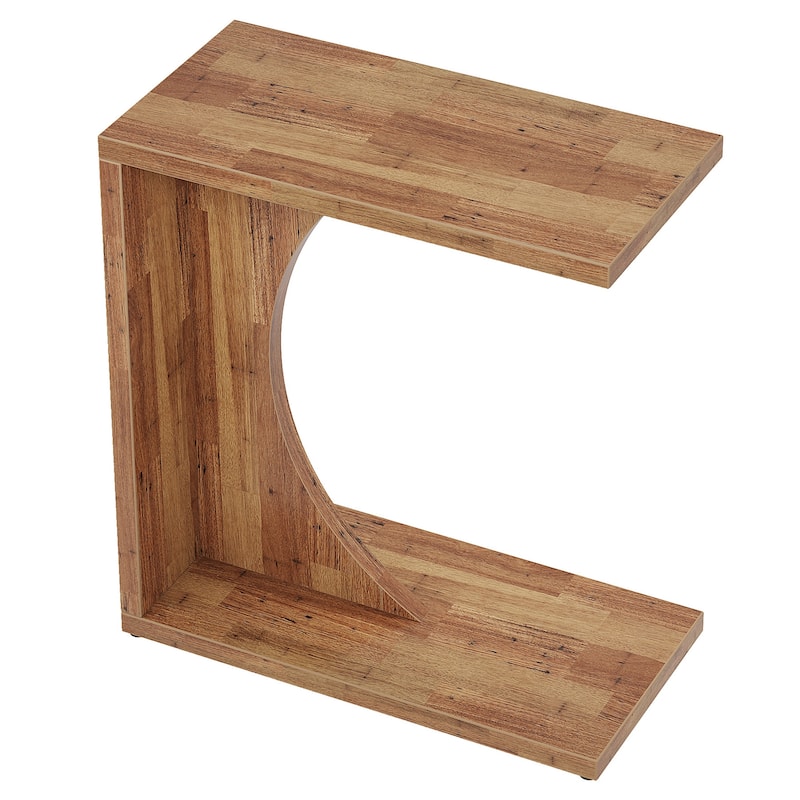 C-Shaped End Table for Couch, Side Table for Small Space