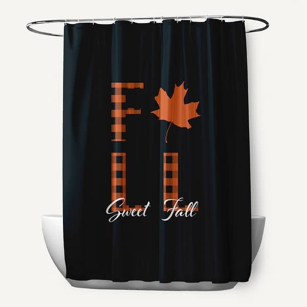 slide 2 of 8, Sweet Fall Shower Curtain Black