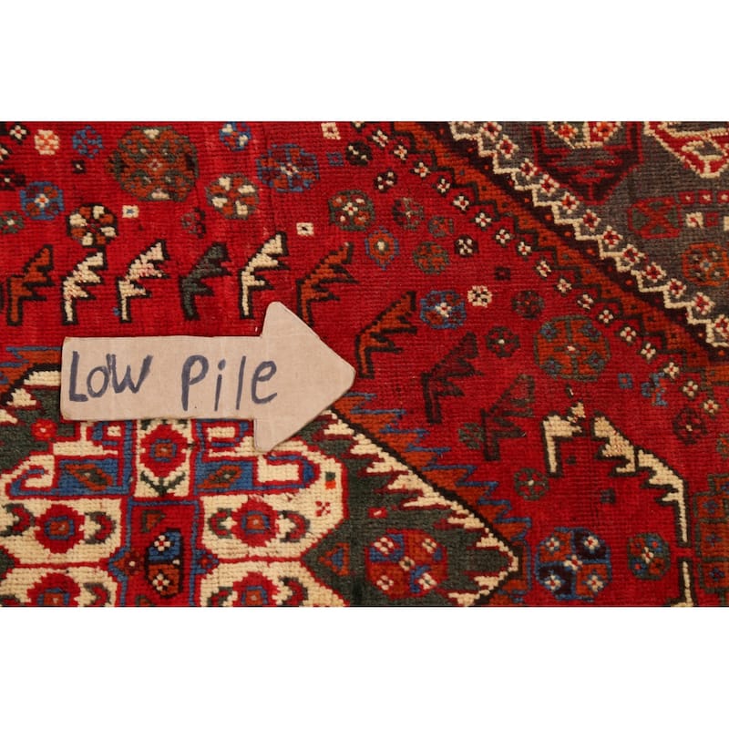 Geometric Shiraz Persian Traditional Area Rug Handmade Wool Carpet - 3'11" x 5'3"