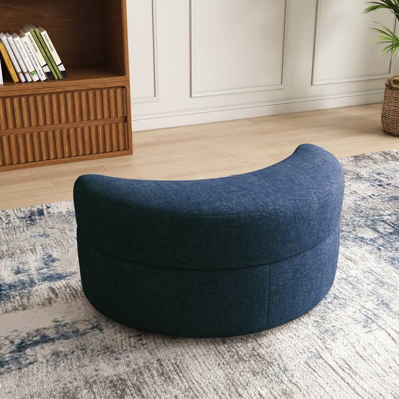 Moon Crescent Storage Upholstered Ottoman