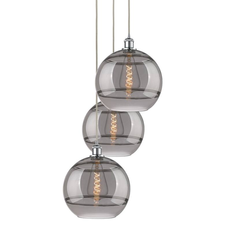 Innovations Lighting 113B-3P-41-19 Rochester Pendant Rochester 3 Light - Polished Chrome / Smoked