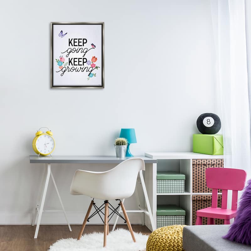 Stupell Keep Going & Growing Framed Floater Canvas Wall Art Design By Gigi Louise