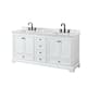 Option White / White Carrara Marble Top / Matte Black