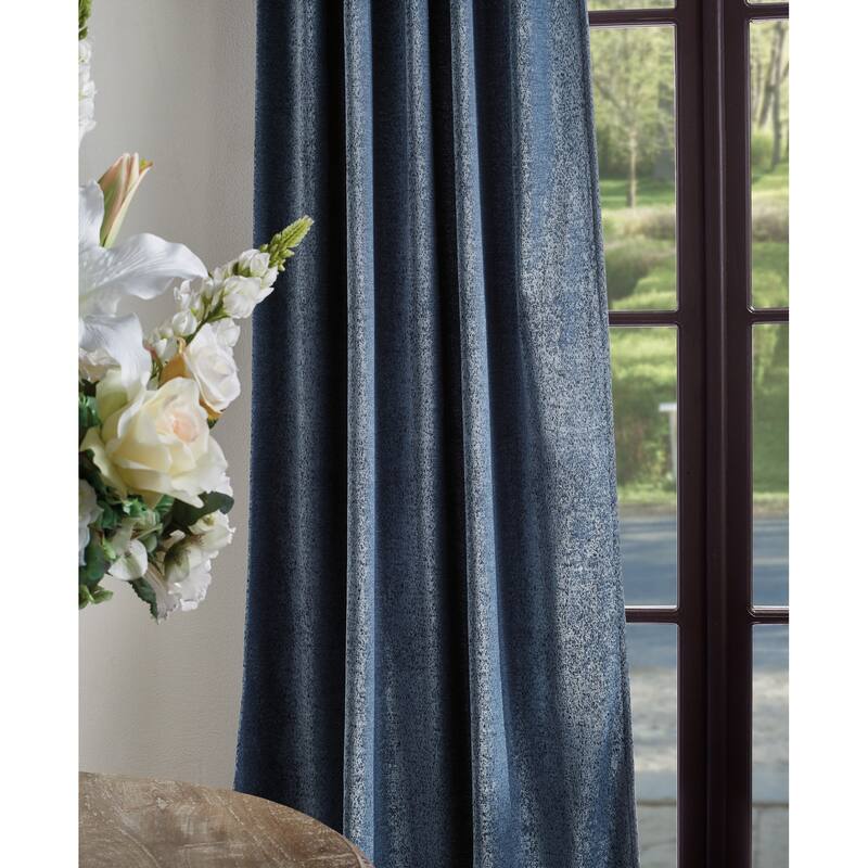 Martha Stewart Naples Chenille Solid Curtains - Panel Pair or Valance