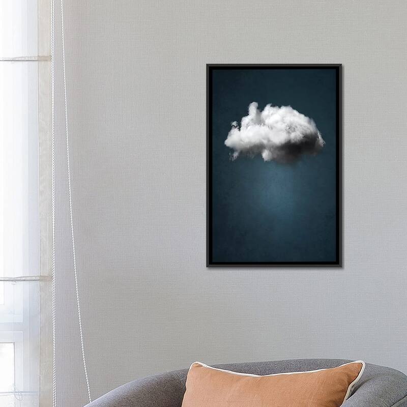 iCanvas "Waiting Magritte" by The Usual Designers Framed Canvas Print