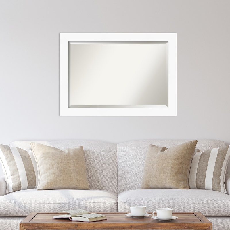 Beveled Wall Mirror - Cabinet White Frame - Cabinet White