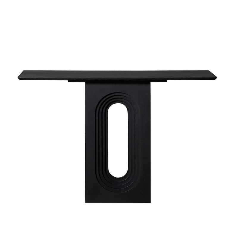 47.24 Inch Rectangular Console Table with Loopback Base, Living Room Narrow Entryway Sofa Table, Easy to Assembly - Black