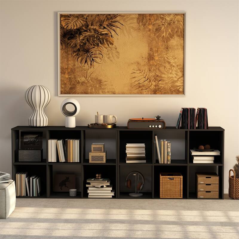 Cube Storage Organizer Shelf with Freestanding Bookshelf.