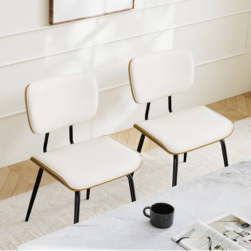 Faux Leather Upholstered Dining Chairs Set of 2/4 - 33.5"H x 19.3"W x 23"D