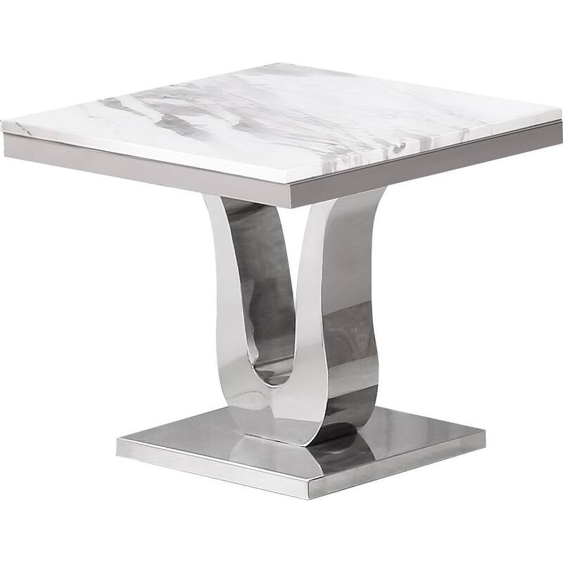 Best Quality Furniture Coffee Table Sets - End Table - Silver - Marble